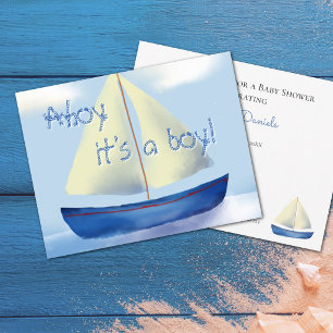 Ahoy, es ist ein Junge, süße Babyparty  Einladung
