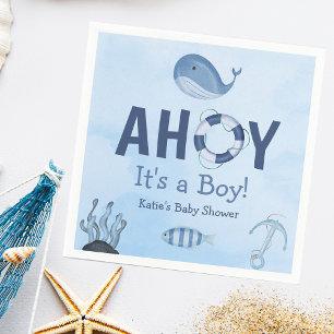 Ahoy Es ist eine Baby-Dusche für junge Meerestiere Serviette