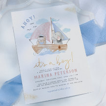 Ahoy Es ist eine Baby Elephant Sailboat Babydusche