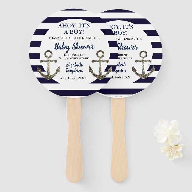 Ahoy Es ist eine Baby-Kinderdusche Fächer (Vorne und Hinten)