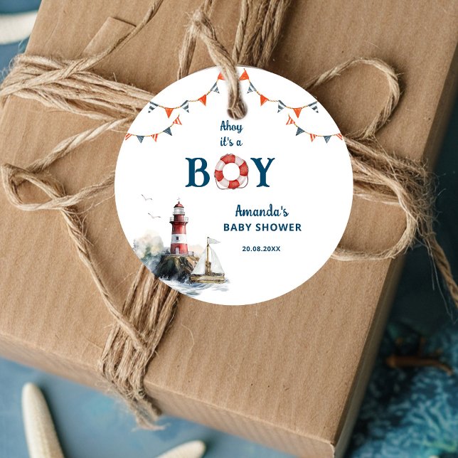 Ahoy Es ist eine Baby-Kinderdusche Geschenkanhänger (Von Creator hochgeladen)