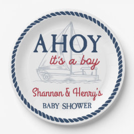 Ahoy Es ist eine Baby-Kinderdusche Pappteller