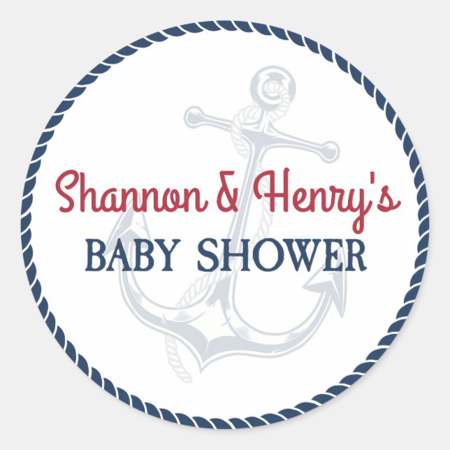 Ahoy Es ist eine Baby-Kinderdusche Runder Aufkleber (Vorderseite)