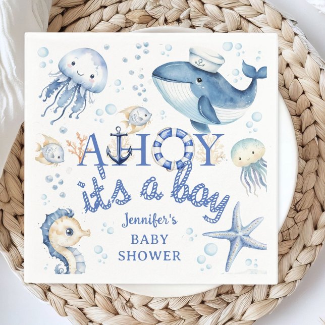 Ahoy Es ist eine Baby-Kinderdusche Serviette (Von Creator hochgeladen)