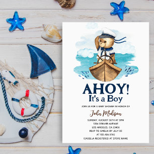 Ahoy Es ist eine Baby-Teddy-Bären-Matratze Einladung