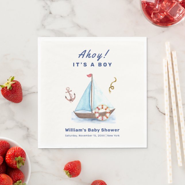 Ahoy Es ist eine Babydusche mit Kinderschiff Serviette (Beispiel)