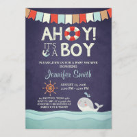 Ahoy es ist eine junge Dusche Einladung Ozean naut