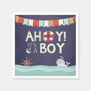 Ahoy Es ist eine junge Dusche Napkins Ocean Nautic Serviette
