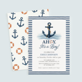 Ahoy Es ist eine junge Kinderdusche, die einlädt Einladung
