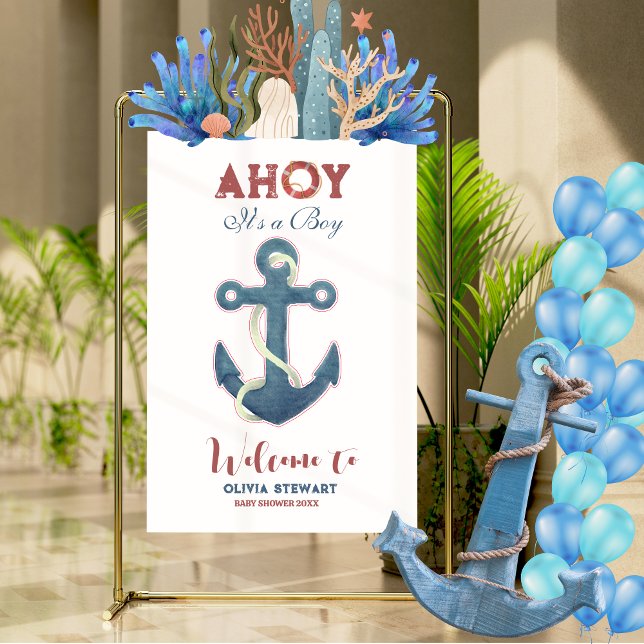 Ahoy ist ein Baby Baby Babydusche Acrylschild (Von Creator hochgeladen)