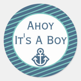 Ahoy ist ein Baby-Duschkleber Runder Aufkleber