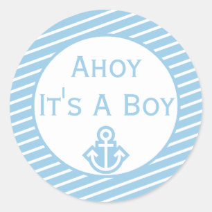 Ahoy ist ein Baby-Duschkleber Runder Aufkleber