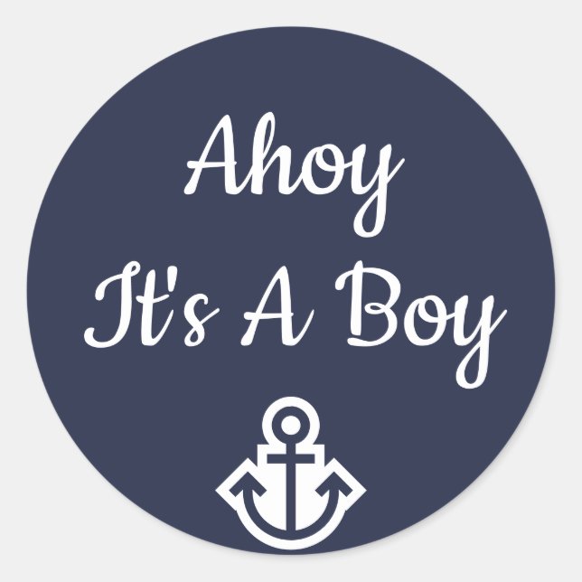 Ahoy ist ein Boy Anchor Sticker (Vorderseite)