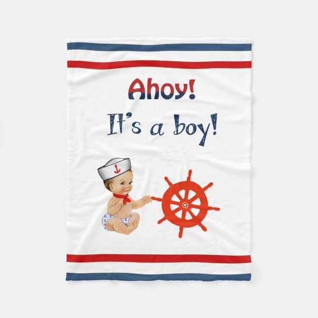 Ahoy ist ein Junge Fleece-Blanket Fleecedecke (Vorderseite)