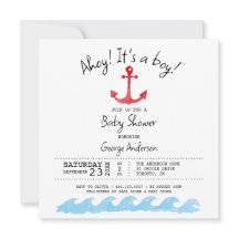 Ahoy ist ein Junge. Kinderdusche Einladung