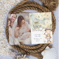 Ahoy ist ein Junge Pirate Adventure Birth Ankündig