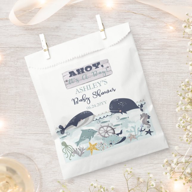 Ahoy ist ein Junge unter der Sea Baby Dusche Geschenktütchen (Ausgeschnitten)