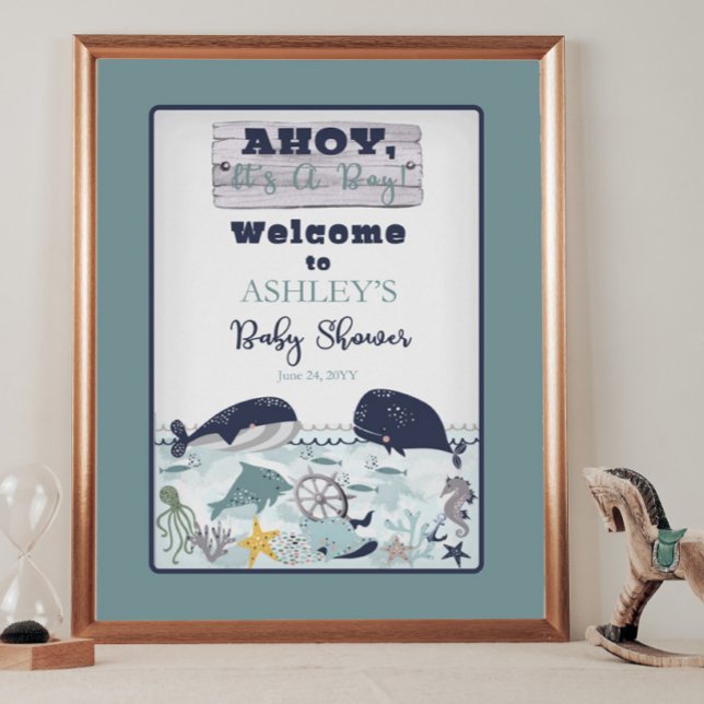 Ahoy ist ein Junge unter der Sea Baby Dusche Poster (Von Creator hochgeladen)