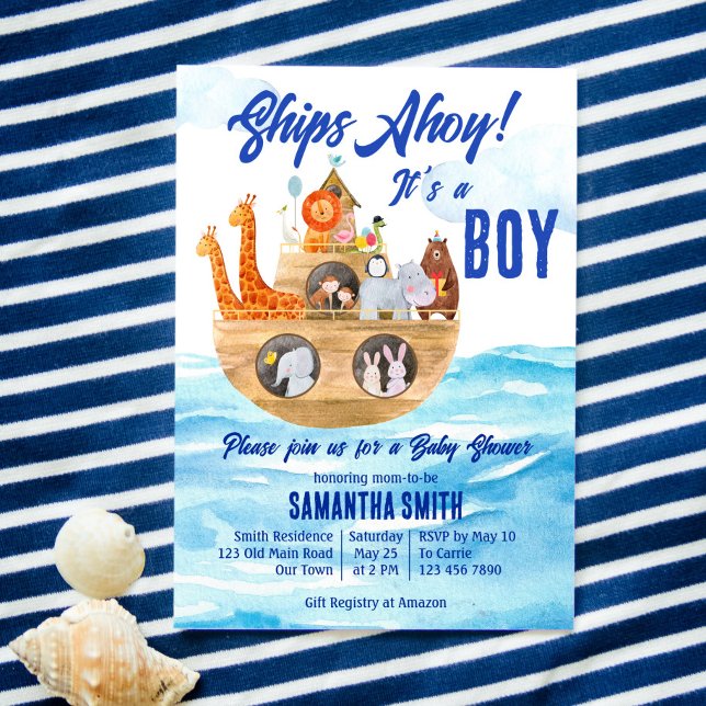 Ahoy ist eine Christliche Babydusche von Noah's Ar Einladung (Von Creator hochgeladen)