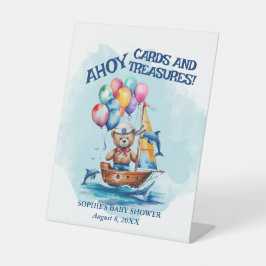 Ahoy ist eine junge Schönheitskarte und Geschenke Sockelschild