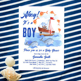 Ahoy ist eine nautische Baby-Baby-Dusche Einladung