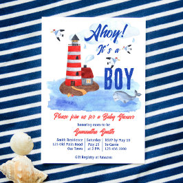 Ahoy ist eine nautische Baby-Baby-Dusche Einladung