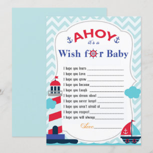 Ahoy It is a Boy Baby Shower Advice Card Einladung
