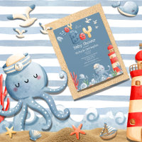 Ahoy It is a Boy Blue Nautical Baby Shower