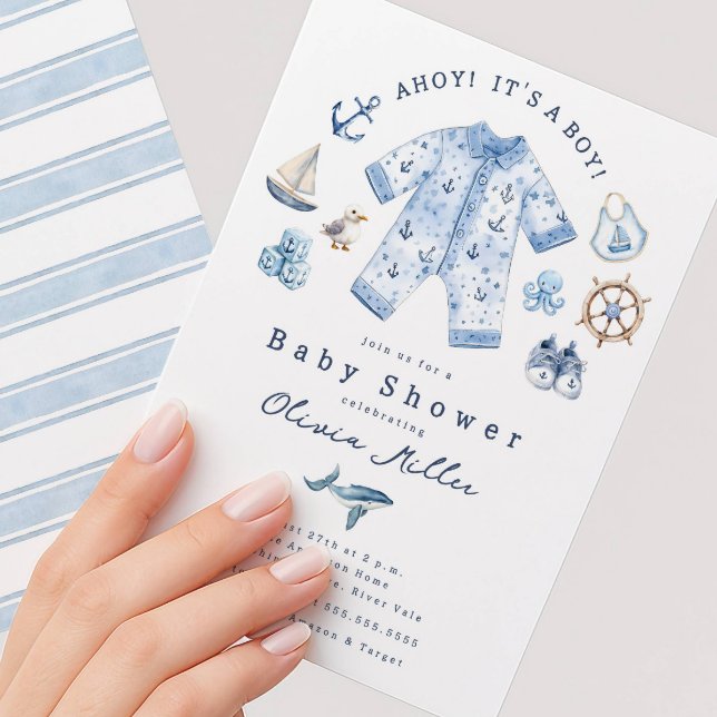 Ahoy It’s a Boy Baby Shower Invitation (Créateur téléchargé)