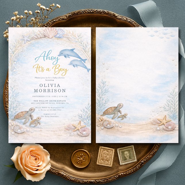 Ahoy It's a Boy Baby Shower Einladung (Von Creator hochgeladen)