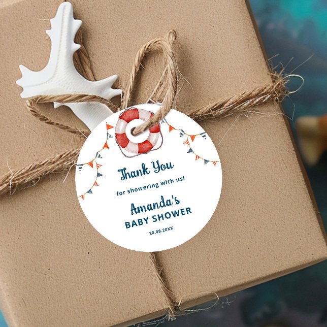 Ahoy It's a Boy Nautical Baby Shower Vielen Dank Geschenkanhänger (Von Creator hochgeladen)