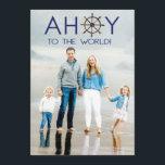 Ahoy Joy to the World Christmas Beach Foto Feiertagskarte<br><div class="desc">Diese Fotokarte ist ideal für alle,  die in der Ferienzeit in einem warmen Klima oder in einer Strandstadt wohnen. Der Text ist ein Stück über "Joy to the World". Fügen Sie einen besonderen Gruß auf der Rückseite!</div>