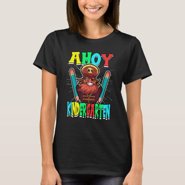 Ahoy Kindergarten Lehrer Kinder Piraten Kinder 1 T-Shirt (Vorderseite)