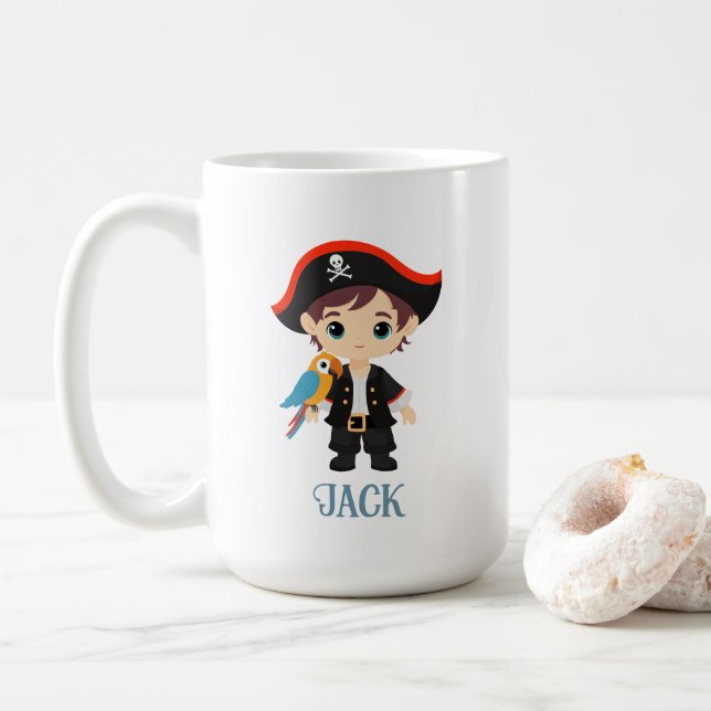 Ahoy Là ! Pirate Boy Birthday Mug (Avec donut)