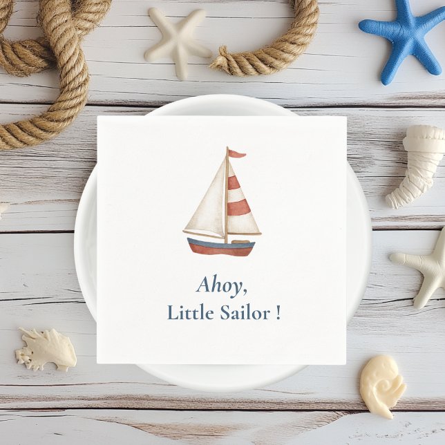 Ahoy Little Sailor | Geburtstagsparty Serviette (Von Creator hochgeladen)