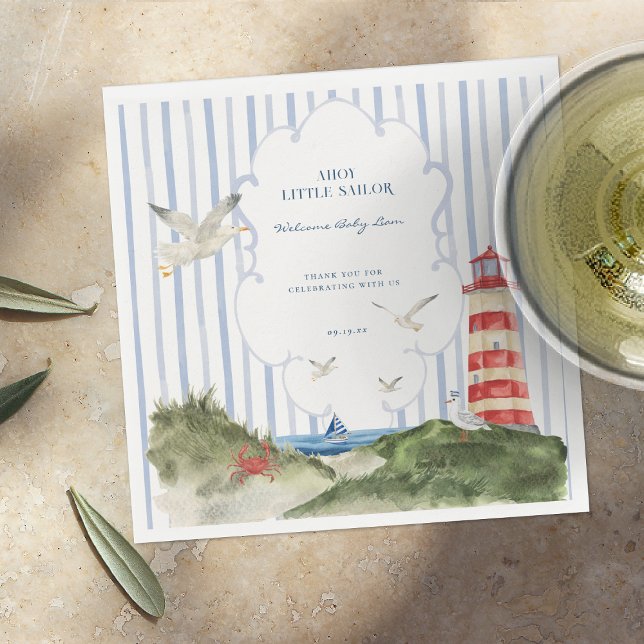 Ahoy Little Sailor Nautical Baby Dusche Serviette (Von Creator hochgeladen)