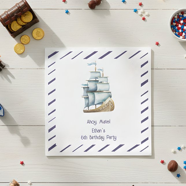 Ahoy mate Nautical Kindergeburtstag Serviette (Von Creator hochgeladen)