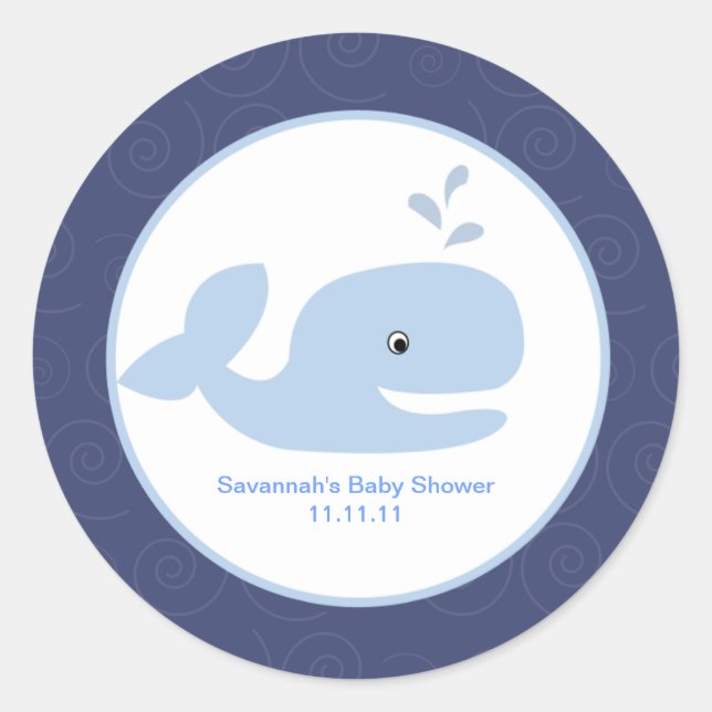 Ahoy Mate Whale Favor Stickers 3 pouces (Devant)