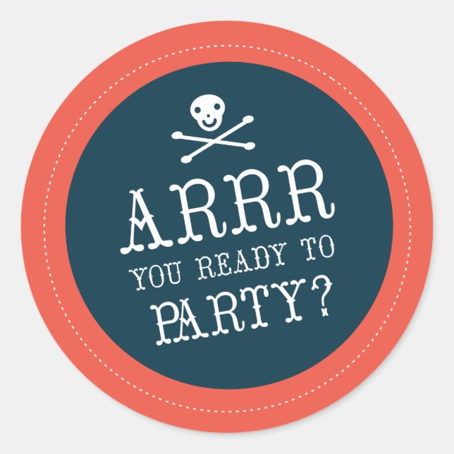 Ahoy Matey Birthday Stickers (Vorderseite)