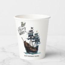 Ahoy Matey! Black Pirate Ship Birthday