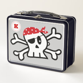 Ahoy Matey! Cartoon Pirate Skull and Fun Adventure Metall Brotdose