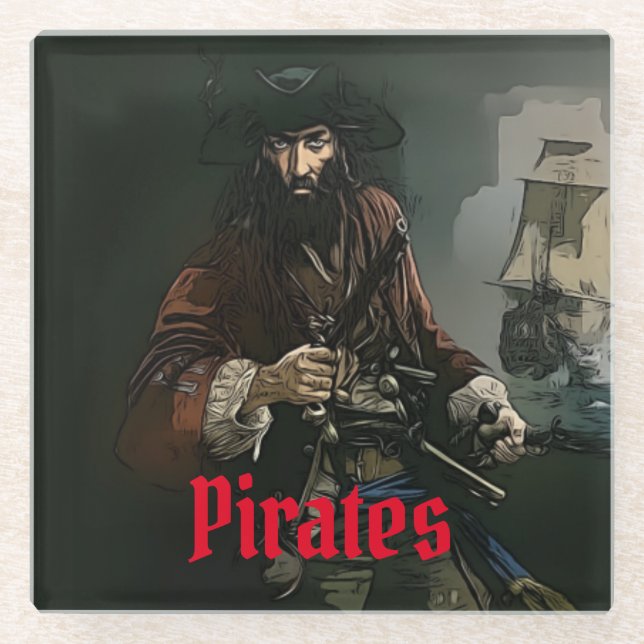 Ahoy, Matey! Pirate Party Untersetzer (Vorderseite)