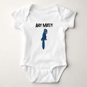 Ahoy Matey Piratenpapagei Cartoon, Lustiger Ara-Vo Baby Strampler