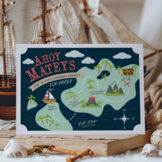 Ahoy Mateys Birthday Invite Einladung