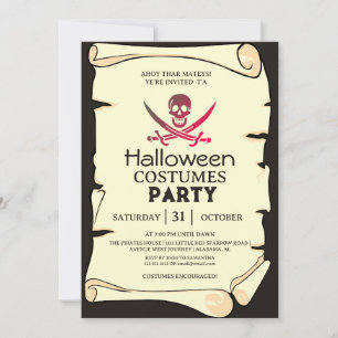 Ahoy Mateys Piraten Halloween Kostüme Party Einladung
