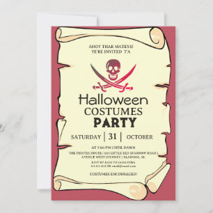 Ahoy Matrosen Piraten Halloween Kostümparty Einladung