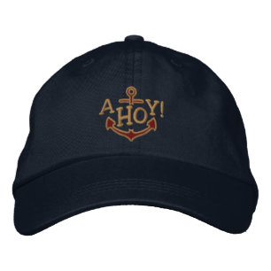 AHOY! Nautical Greetings Embroidery Bestickte Kappe