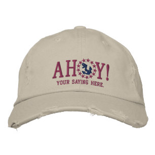 AHOY! Nautical Greetings Embroidery Bestickte Kappe