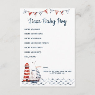 Ahoy Nautical Wünsche für Babyberatungskarte Begleitkarte