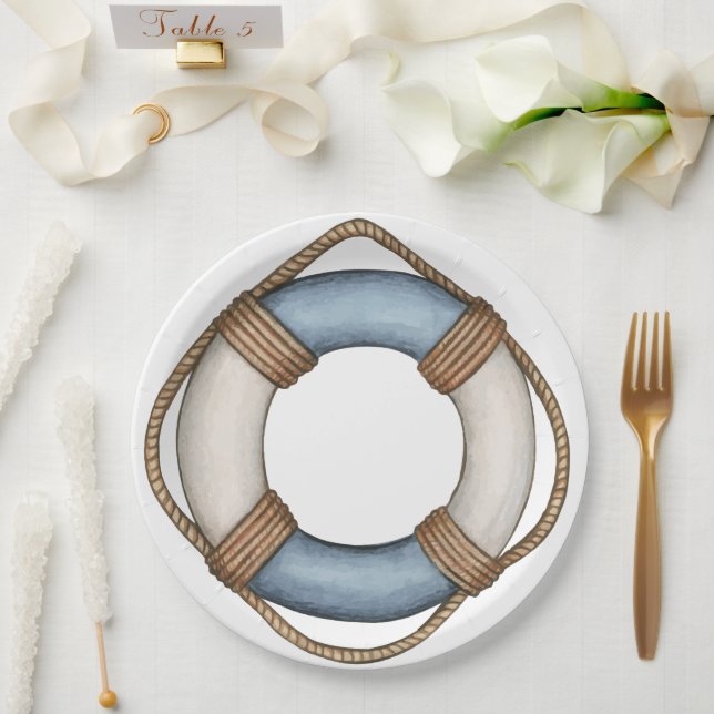 Ahoy! Nautische Baby-Duschpapier-Teller Pappteller (Hochzeit)